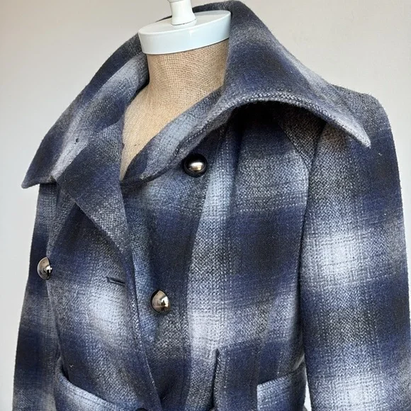 Miss Sixty Plaid Double-Breasted Coat Size  XS - Picture 7 of 9
